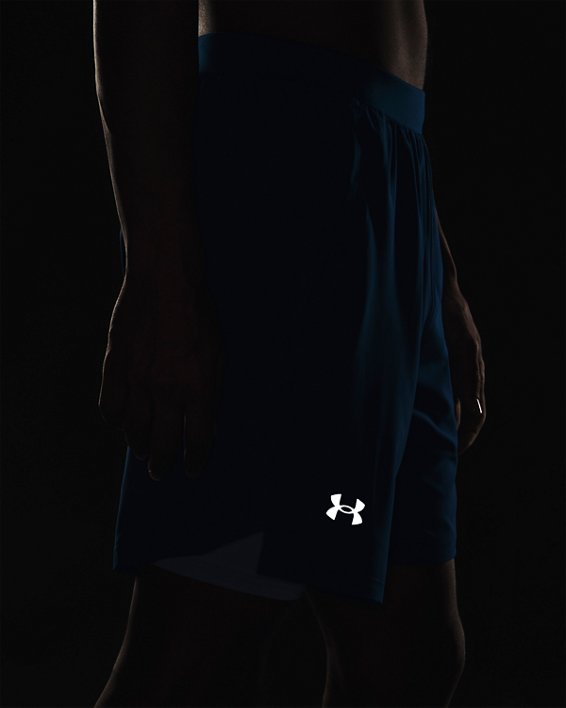 Men's UA Launch Run 2-in-1 Shorts, Blue, pdpMainDesktop image number 3